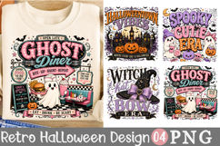 Ghost Diner Sublimation Design, Retro Halloween PNG Product Image 1
