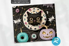 Halloween Cat Ghost Donut 20oz/30oz Skinny Tumbler