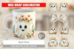 Mug Wrap Design Ghost Watercolor Floral Product Image 1