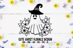 Spooky Season Svg, Ghost Svg, Halloween Svg, Floral Ghost Product Image 6