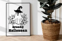 Spooky Season Svg, Ghost Svg, Halloween Svg, Floral Ghost Product Image 4