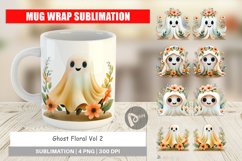 Mug Wrap Design Ghost Watercolor Floral Product Image 1