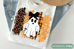 Girl Halloween PNG | Leopard Plaid Ghost PNG | Boo PNG Product Image 1