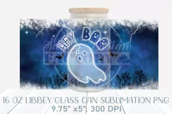 Ghost 16 oz libbey can glass, halloween glass tumbler png Product Image 2