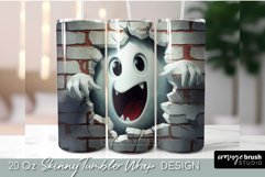 Ghost Halloween 3D Tumbler Wrap Sublimation Smashed Wall 