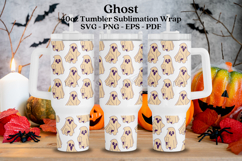 ghost halloween 40oz quencher tumbler sublimation wrap uv dtf wrap SVG high resolution transparent background