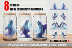 Ghost Halloween Glass Can Wraps Product Image 1