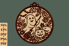 Ghost Halloween Ornament SVG Product Image 1