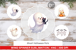 Wind Spinner Watercolor Ghost Halloween Pets Product Image 1