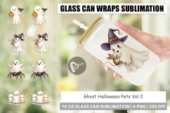 Glass Can Watercolor Ghost Halloween Pets Product Image 1