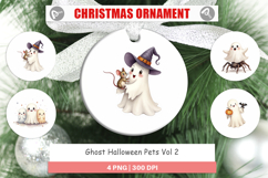 Ornament Watercolor Ghost Halloween Pets Product Image 1