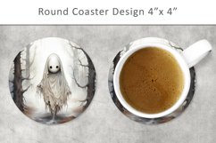 Ghost round coaster, kitchen decor Product Image 1