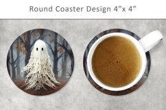 Halloween Ghost round coaster, Halloween Magnet Product Image 1
