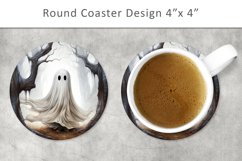 Halloween Ghost Round Coaster 4x4 Product Image 1