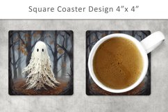 Halloween Ghost Square Coaster, Kitchen Decor Product Image 1