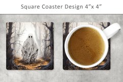 Halloween Ghost Square Coaster Product Image 1