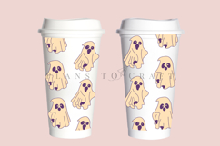 ghost halloween starbucks 16oz hot cup tumbler wrap svg presized template for tumbler grande suitable for cricut and silhouette