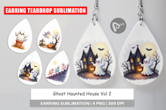 Earring Watercolor Ghost Haunted House Product Image 1