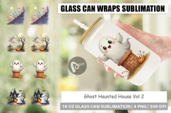 Glass Can Watercolor Ghost Haunted House Product Image 1