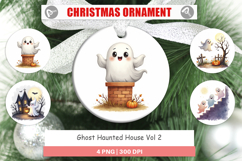 Ornament Watercolor Ghost Haunted House Product Image 1