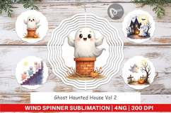 Wind Spinner Watercolor Ghost Haunted House Product Image 1