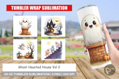 Tumbler Watercolor Ghost Haunted House Product Image 1