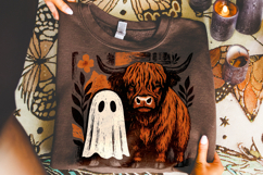 Halloween Highland Cow PNG, Halloween PNG, Cute Cow PNG Product Image 2