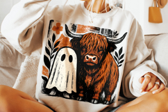 Halloween Highland Cow PNG, Halloween PNG, Cute Cow PNG Product Image 4