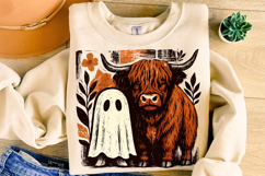 Halloween Highland Cow PNG, Halloween PNG, Cute Cow PNG Product Image 5
