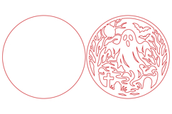 Ghost in Cemetery Halloween Laser Cut SVG Product Image 2