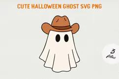 Cute Cartoon Ghost Clipart |Halloween PNG SVG Product Image 1