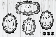 Ghost In Mirror SVG, Ghost Frames SVG, Halloween Scary Frame Product Image 1