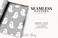 Seamless Ghost Lace Pattern | Halloween PNG Product Image 2