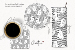 Seamless Ghost Lace Pattern | Halloween PNG Product Image 3