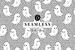 Seamless Ghost Lace Pattern | Halloween PNG Product Image 1