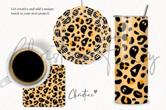 Orange Leopard print Ghost Pattern | Cute Halloween Paper Product Image 3
