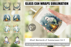 Glass Can Summerween Ghost Mermaids Product Image 1
