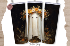 Fall Ghost Tumbler Wraps PNG Product Image 5