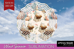 Cute Ghost Wind Spinner Sublimation PNG - Spooky Halloween Product Image 1