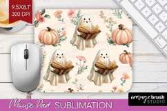 Cute Ghost Mouse Pad Sublimation - Spooky Halloween Mousepad Product Image 1