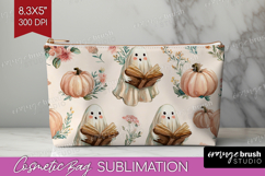 Cute Ghost Cosmetic Bag - Spooky Halloween Makeup Bag PNG Product Image 1