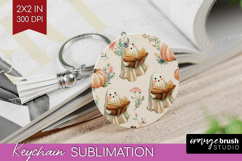 Cute Ghost Keychain PNG - Spooky Halloween Keychain Product Image 1