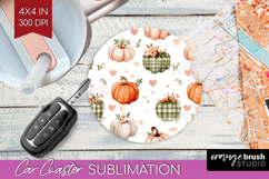 Cute Ghost Car Coaster - Spooky Halloween Coaster PNG Product Image 1