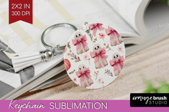 Cute Ghost Keychain PNG - Spooky Halloween Keychain Product Image 1