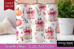 Cute Ghost Tumbler Wrap - Spooky Halloween Tumbler PNG Product Image 1