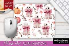 Cute Ghost Mouse Pad Sublimation - Spooky Halloween Mousepad Product Image 1