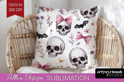 Cute Ghost Pillow Sublimation - Spooky Halloween Pillow PNG Product Image 1