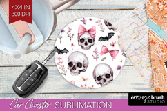 Cute Ghost Car Coaster - Spooky Halloween Coaster PNG Product Image 1