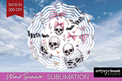 Cute Ghost Wind Spinner Sublimation PNG - Spooky Halloween Product Image 1
