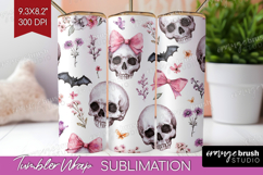 Cute Ghost Tumbler Wrap - Spooky Halloween Tumbler PNG Product Image 1